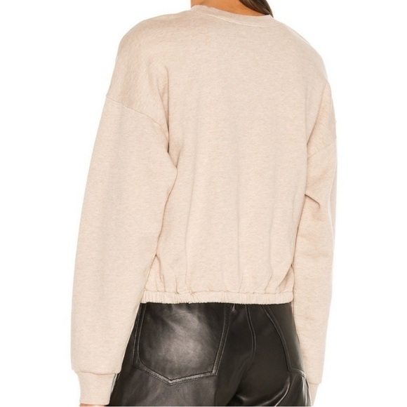 Frame Denim Twisted Crewneck Sweatshirt - Size L Beige - Picture 2 of 7